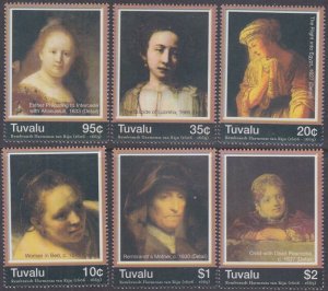 TUVALU Sc1015-20 CPL MNH SET of 6 - PAINTINGS by REMBRANDT