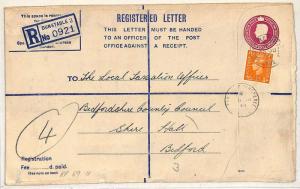 GB BEDS Registered Postal Stationery *Dunstable* {samwells-covers} 1951 GW119