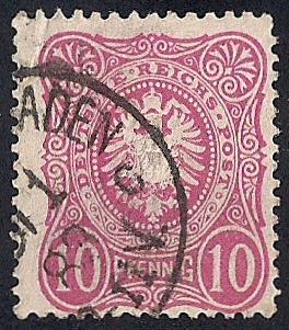 Germany #39 10 PF Imperial Eagle,Rose used F