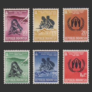Indonesia 1960 Sc#488/493 WORLD REFUGEE YEAR Set (6) MNH