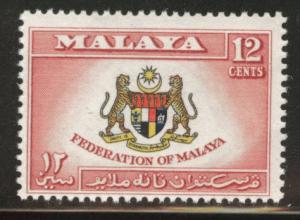 Federation of Malaya Scott 81 MNH** 1957 12c Coat of Arms