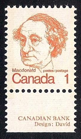 Canada #586 1 cent John McDonald mint OG NH EGRADED VF-XF 85