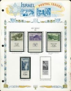 Lot of ISRAEL 57 Misc. Stamps Including 7 1953-4 Airmails MNH