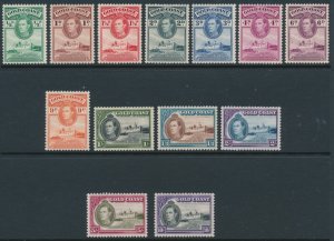 Gold Coast 1938-43 SG 120-132 Full set 13 Sc 115-127 Script CA Wmk 8 MNH, 5 MLH