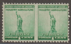 U.S.  Scott# 899b 1940 National Defense VF MNH Horiz Pair Imperf between #2