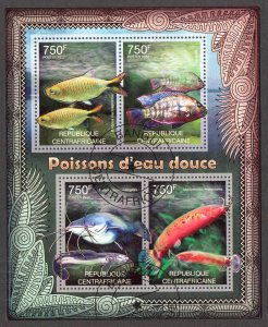 Central African Republic 2012 Fishes Sheet Used / CTO