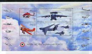 India 2007 Indian Ar Force Platinum Jubilee perf m/sheet ...