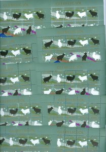 Faroe Islands. 1986. 10 Sheet Christmas Seal Mnh. 2 Diff Perf. Ram, Sheep, Snow.