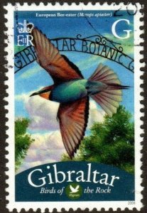 Gibraltar 1118 - Used - G European Bee-eater (2008) (cv $0.35)