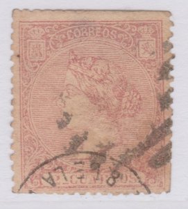 Spain Isabella II 1866 2c Pink Used Stamp A30P4F40462-