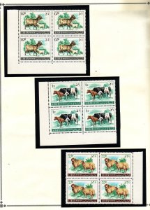 Lebanon Sc 453-8 NH issue of 1968 - Animals - blocks of 4