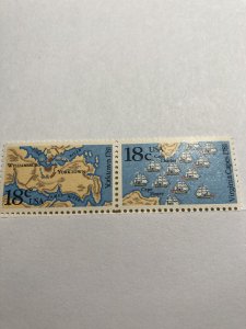 Scott 1937-1938 Bicentenial 2 stamp set attached M NH OG ach