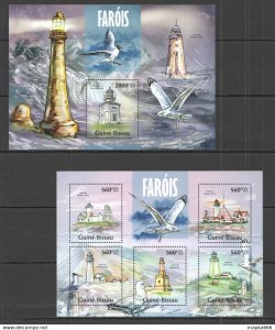 2013 Guinea-Bissau Birds Architecture Lighthouses Kb+Bl ** Stamps St1241