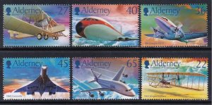Alderney 203-208 Airplanes MNH VF