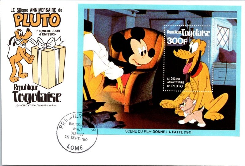 Togo FDC 1980 - Pluto's 50th Anniversary - Lome - Single - F65076