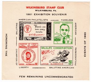 (I.B) US Cinderella : Wilkinsburg Stamp Club Exhibition Souvenir (1961) 