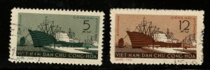 NORTH VIET NAM  Scott 177-178 Ships at Port of Haipong  Used set typical cancels