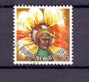 Papua New Guinea  #452  used  1977  headdresses 30t
