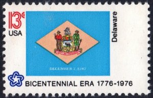 SC#1633 13¢ Bicentennial State Flags: Delaware Single (1976) MNH