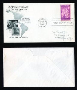 # 895 First Day Cover addressed with Artcraft cachet dated 4-14-1940 - #2