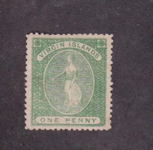 BRITISH VIRGIN ISLANDS # 4 VF-MNG 1p CAT VALUE $104