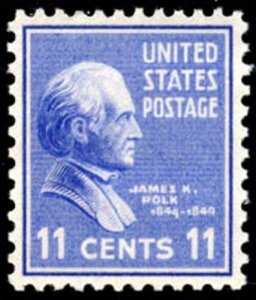 1938 11c James K. Polk, 11th President Scott 816 Mint F/VF NH