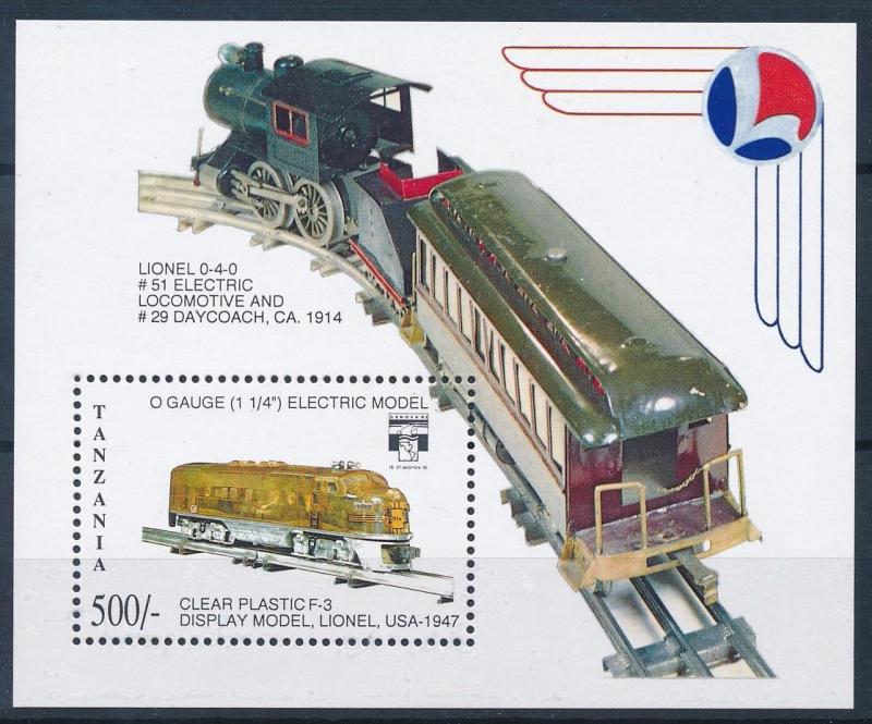 [63663] Tanzania 1992 Railway Train Eisenbahn Chemin de Fer Souvenir Sheet MNH