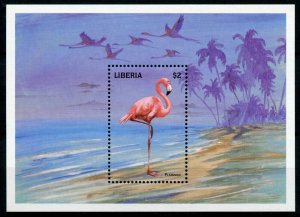 Liberia Stamps 1998 MNH Flamingos Flamingo Birds 1v S/S