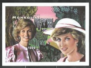 MONGOLIA - 1997 - Princess Diana - Perf Souv Sheet #1 - Mint Never Hinged