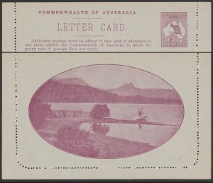 AUSTRALIA Lettercard 1913 Kangaroo 1d view lake St Clair. ACSC L14(67A) cat $150