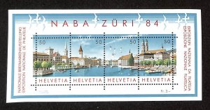 Switzerland, Postage Stamp, #749 Sheet Mint NH, 1984 View Zurich (BA)