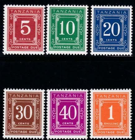 Tanzania 1978 SC J1-J6 MNH Set