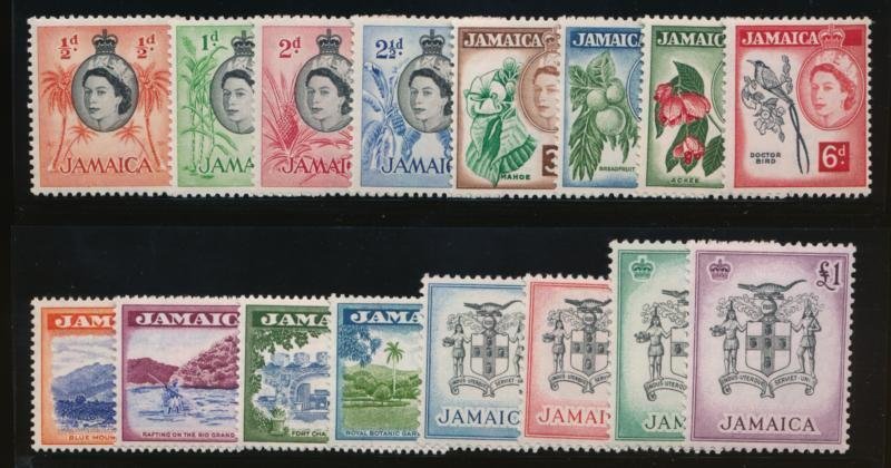 JAMAICA 159-174 MINT F-VF LH QEII