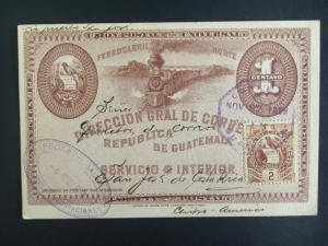 1899 Guatemala Uprated Postal Stationery Postcard Cover to Costa rica