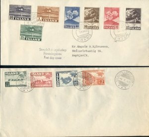 EARLY ICELAND FDC'S, 5 DIFFERENT, VF