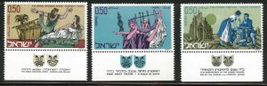 ISRAEL Scott 440-442 Theater set with tabs 1971 MNH**