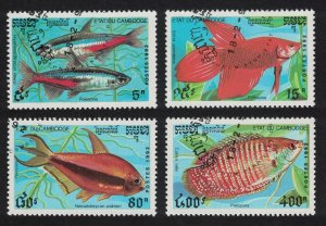 Cambodia Aquarium Fish 4v 1992 CTO SG#1214-1217