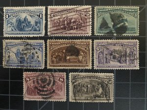 US Stamps - SC# 230 - 237 - Used - SCV = $72.70