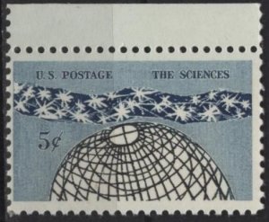 US 1237 (mnh) 5¢ the sciences, Prus blue & black (1963)