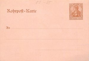 E0026 German Empire 1875-1900 25Pf brown pneumatic tube post postal card unused