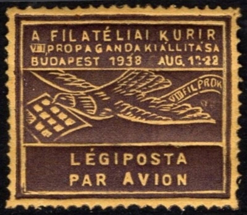1938 Hungary Poster Stamp Philatelic Courier Eighth Propaganda Expo Budapest