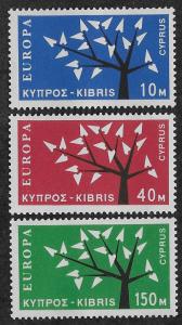 CYPRUS SC# 219-21 FVF/MLH 1963