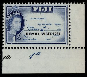 FIJI QEII SG326, 1s 1963 ROYAL VISIT, NH MINT. CONTROL