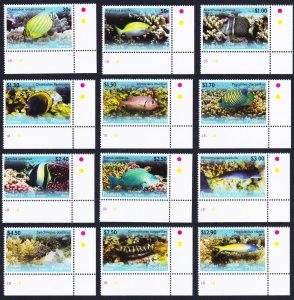 Penrhyn Fish Definitives Part 2 12v Corners 2013 MNH SC#521-532 SG#626-637