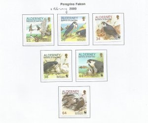 ALDERNEY - 2000 - Peregrine Falcon - Perf 6v Set - Mint Lightly Hinged