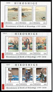 MICRONESIA Sc 262-66 NH 3M/S+2S/S OF 1997 - ART OF JAPAN - (JO23)