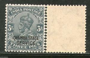 India Chamba State KG V 3ps Service Stamp SG O48 / Sc O36 MNH