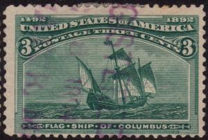 U.S. Scott #232 3-Cent Stamp - Used Single