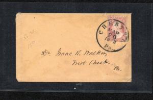 #25 1857 3c Wast'n CLARET on Cover - Great usage and nice cv$325.00