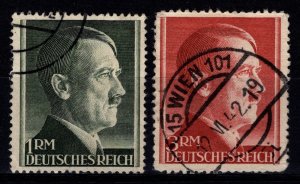 Germany 1942 Adolf Hitler def., 1m & 3m [Used]